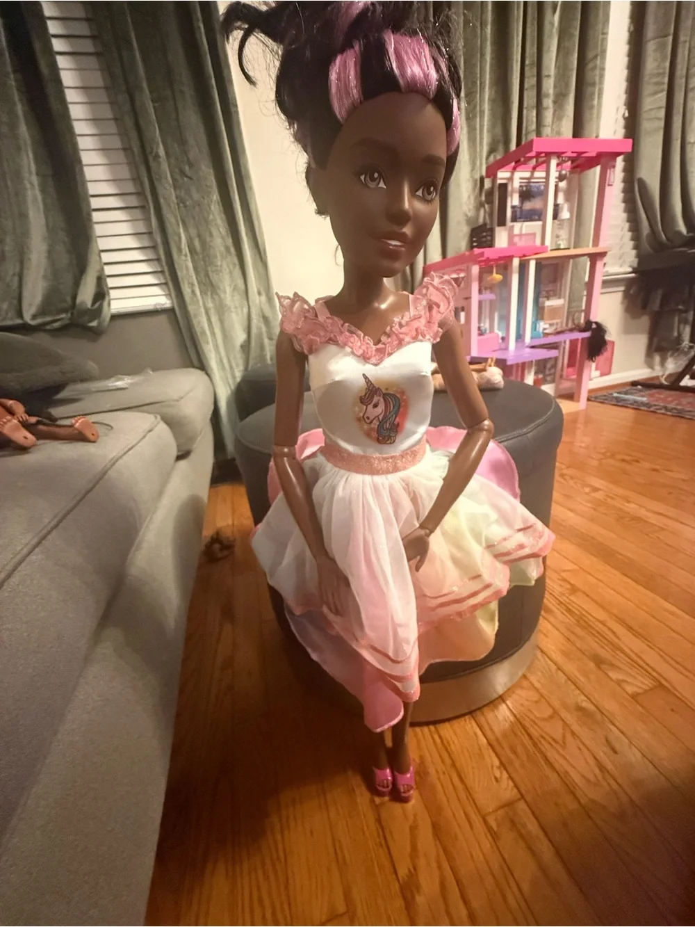 Unicorn Princess Fashion Doll in Pink and White Dress 28 inchs